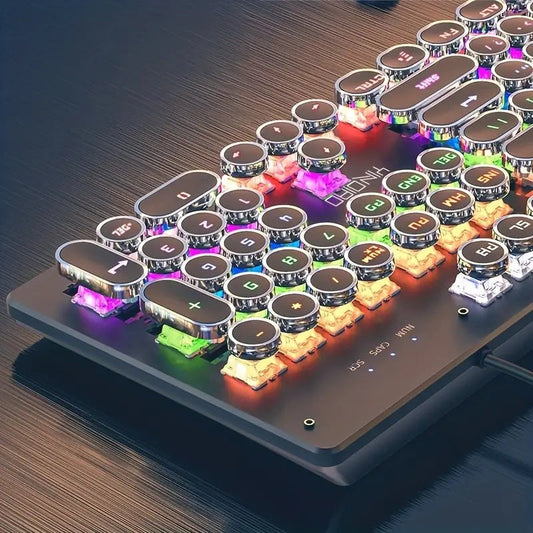 Caller Mechanical Keyboard - 104 Keys, Green Axis, Backlit, Wired USB, Black [Green Axis]