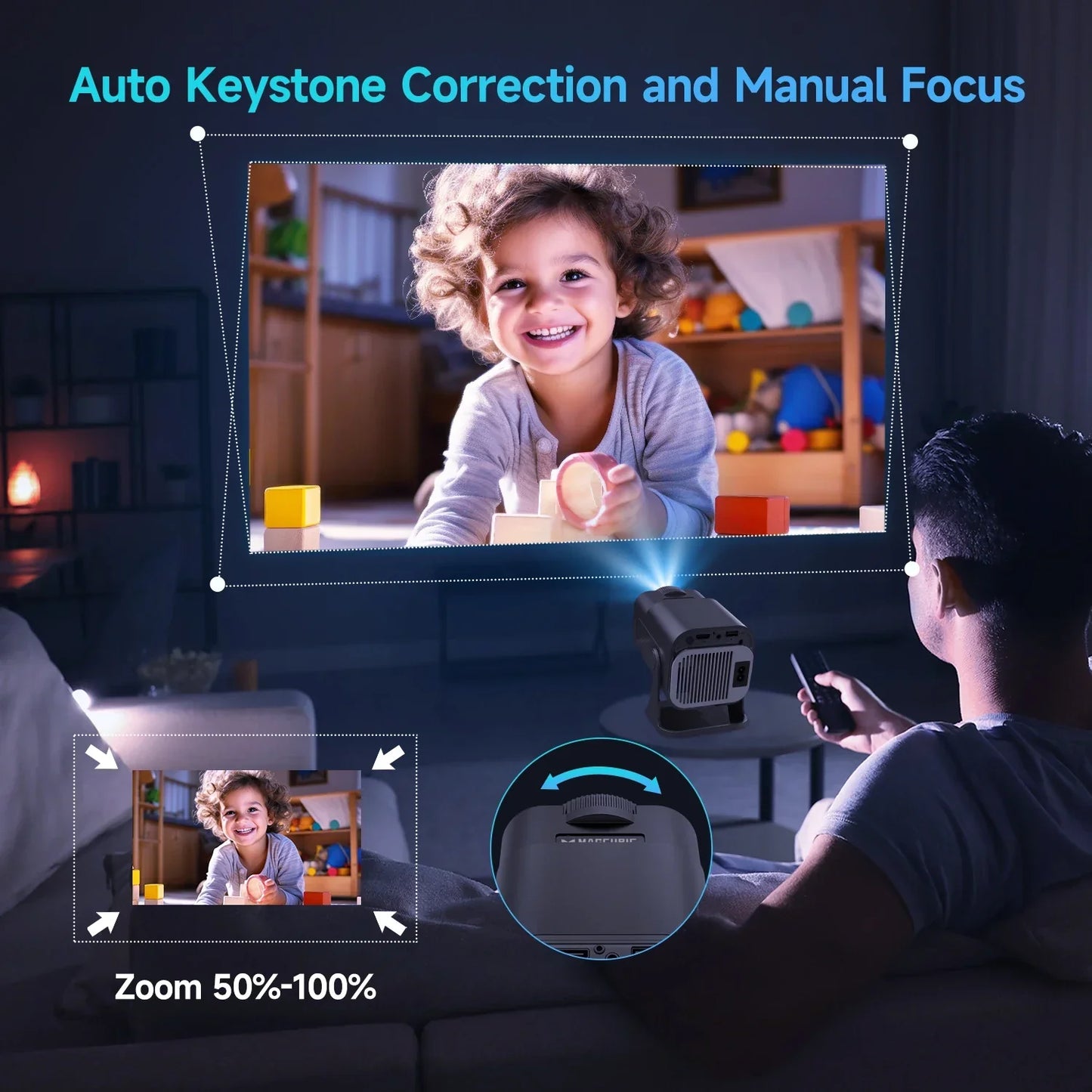 Mini Android 11 Projector (Black)