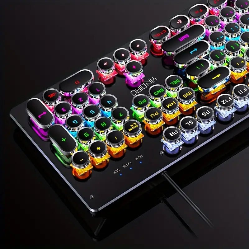 Caller Mechanical Keyboard - 104 Keys, Green Axis, Backlit, Wired USB, Black [Green Axis]